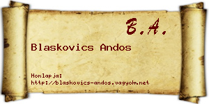 Blaskovics Andos névjegykártya
